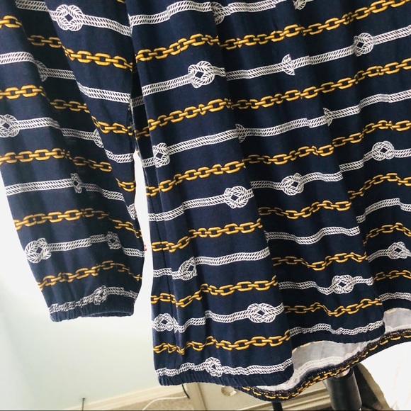Michael Kors✨Navy Chain Link Print Top - Picture 6 of 9